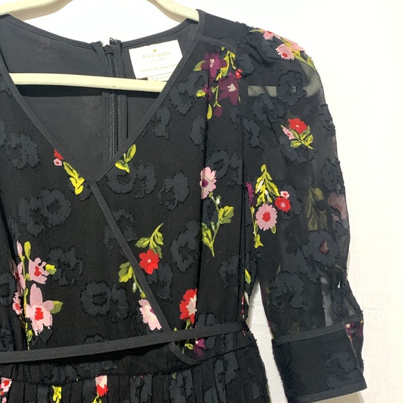 Kate Spade Black Floral Mini Dress - Picture 3 of 6